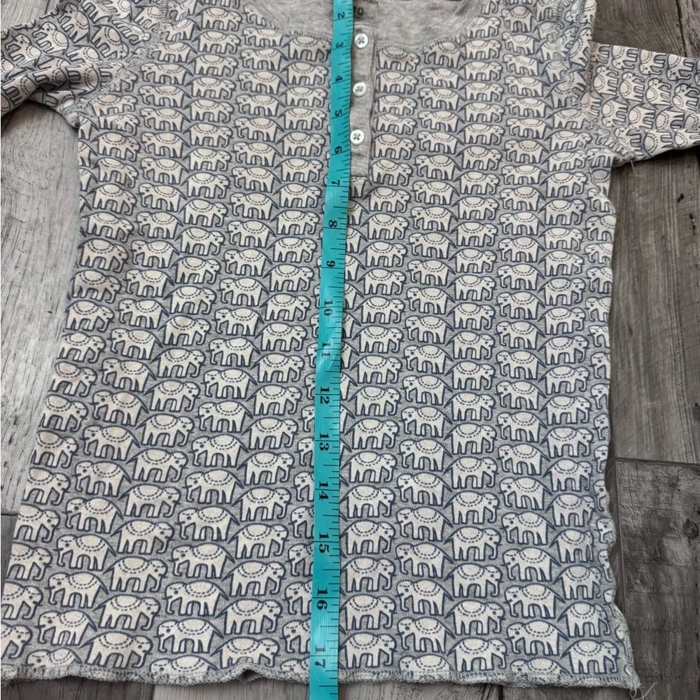 Roller Rabbit Kids Hathi Pajamas TOP ONLY Blue Elephant Gray 10